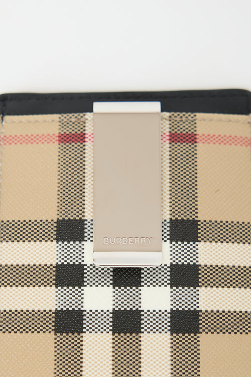 Burberry Check Clip Card Holder