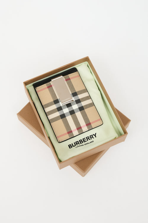 Burberry Check Clip Card Holder