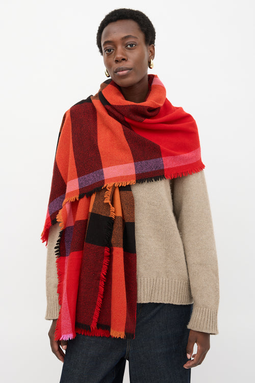 Burberry Check Fringe Scarf