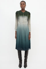 Burberry Chiffon Plissé Ombré Dress