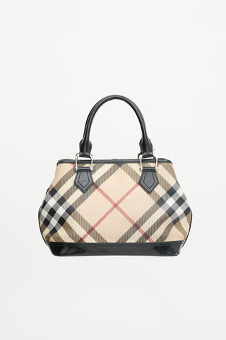 Burberry Coated Canvas Check Print Bag
