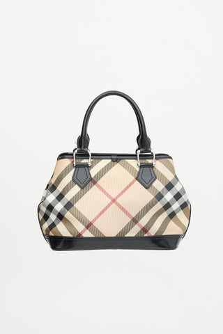 Burberry Coated Canvas Check Print Bag