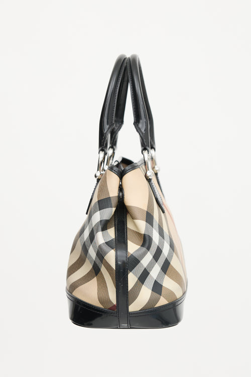 Burberry Coated Canvas Check Print Bag
