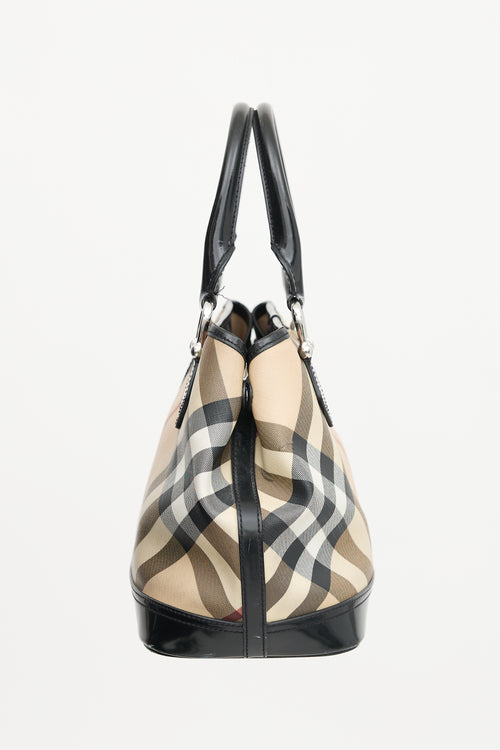 Burberry Coated Canvas Check Print Bag
