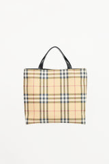 Burberry Coated Canvas Nova Check Tote Bag
