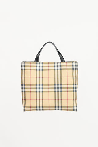 Burberry Coated Canvas Nova Check Tote Bag