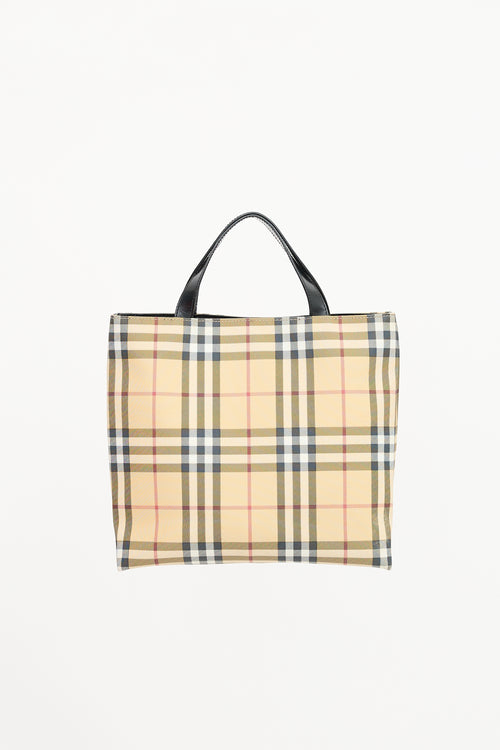 Burberry Coated Canvas Nova Check Tote Bag