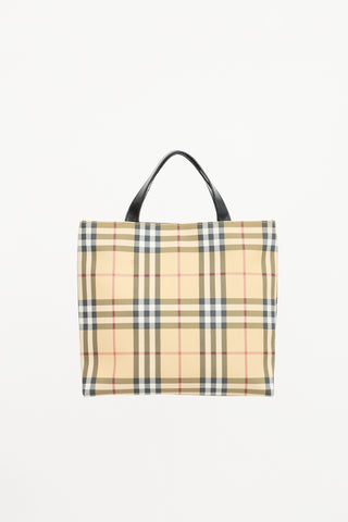 Burberry Coated Canvas Nova Check Tote Bag