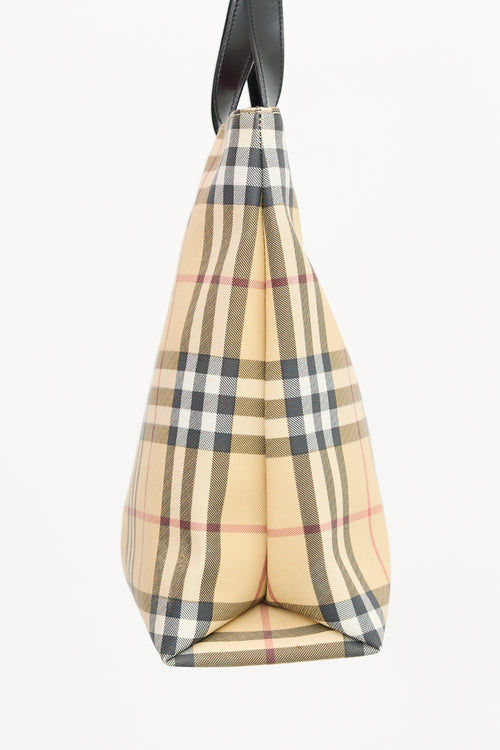 Burberry Coated Canvas Nova Check Tote Bag