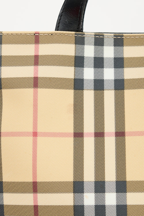 Burberry Coated Canvas Nova Check Tote Bag