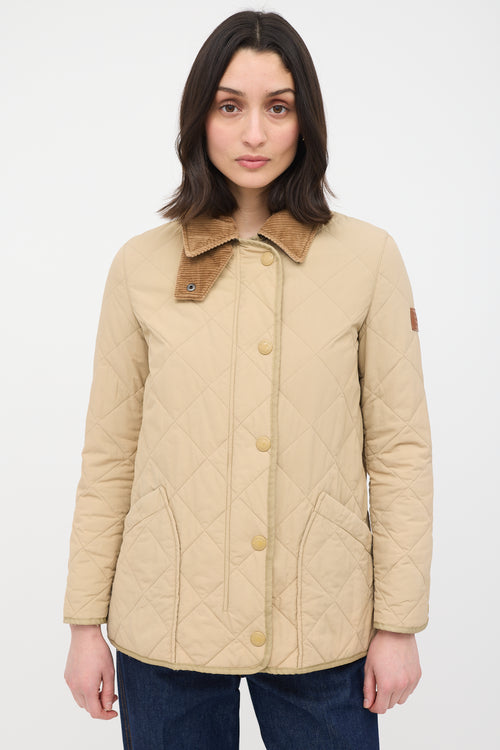 Burberry Corduroy Collar Quilted  Jacket