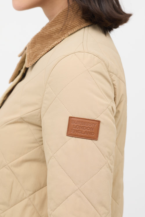 Burberry Corduroy Collar Quilted  Jacket