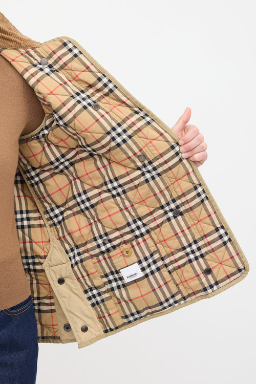 Burberry Corduroy Collar Quilted  Jacket