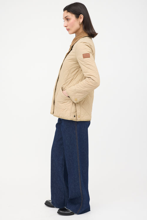 Burberry Corduroy Collar Quilted  Jacket