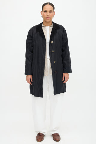 Burberry Corduroy Trimmed Car Coat