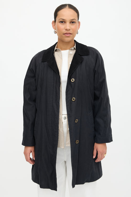 Burberry Corduroy Trimmed Car Coat