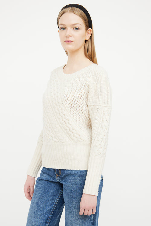 Burberry Cream Cable Knit Sweater