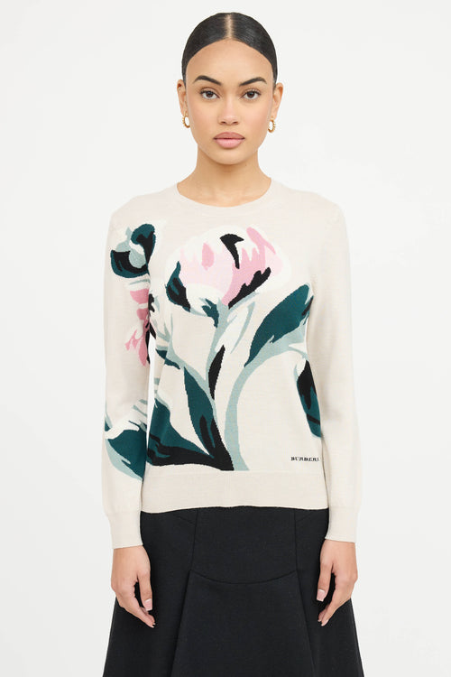 Burberry Wool Floral Sweater