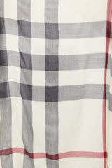 Burberry Cream & Multi Wool Nova Check Fringe Square Scarf