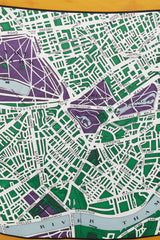 Burberry Cream & Multicolour Map Silk Scarf