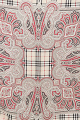 Burberry Cream & Multicolour Silk Paisley & Nova Check Scarf