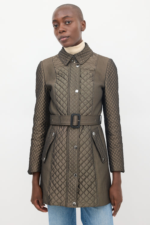 Belted quilted coat best sale