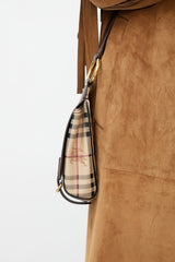 Burberry Dark Brown Haymarket Bridle Crossbody Bag
