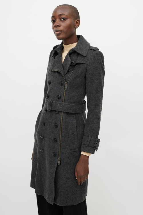 Burberry Dark Grey Wool & Cashmere Coat