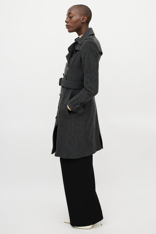 Burberry Dark Grey Wool & Cashmere Coat