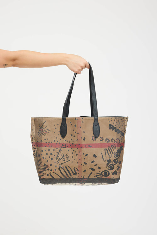 Burberry Reversible Doodle Check Bag