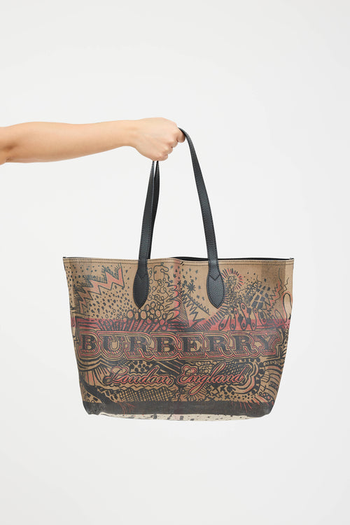 Burberry Reversible Doodle Check Bag