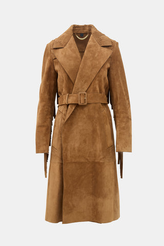 Burberry FW 2015 Suede Fringe Coat