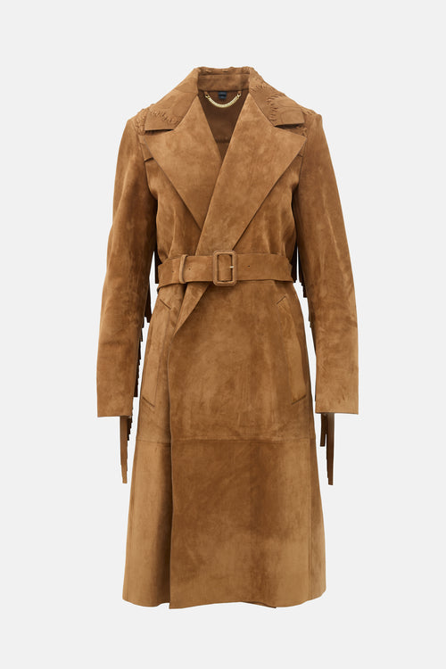 Burberry FW 2015 Suede Fringe Coat