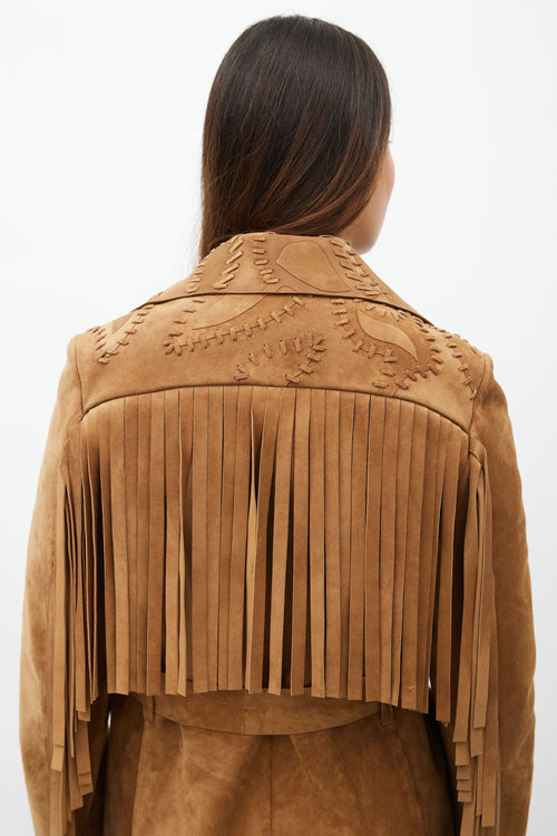 Burberry Fall 2015 Brown Suede Fringe Coat