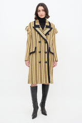 Burberry Fall 2016 Black & Yellow Wool Fringe Coat