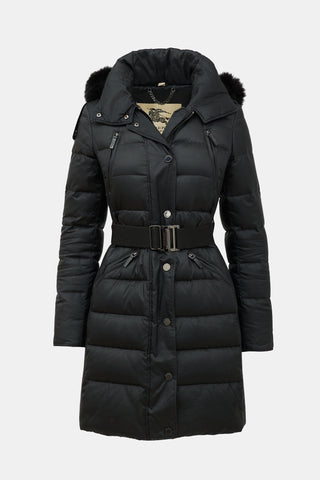Burberry Fur Trimmed Puffer Coat