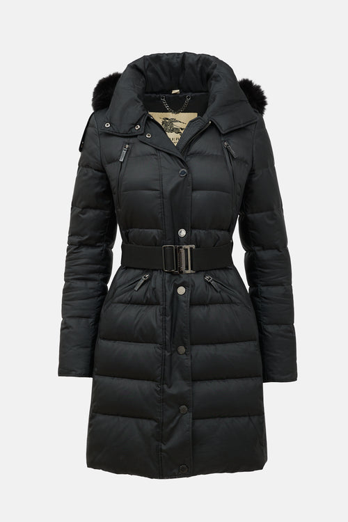 Burberry Fur Trimmed Puffer Coat