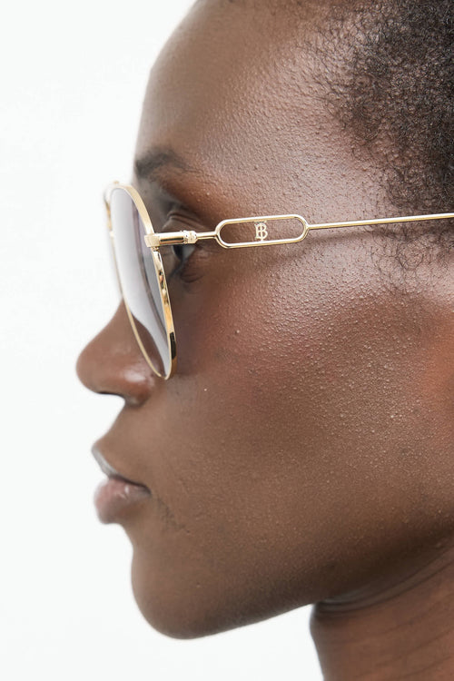 Burberry B3128 Carmen Aviator Sunglasses