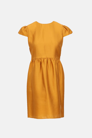 Burberry Silk Cap Sleeve Dress