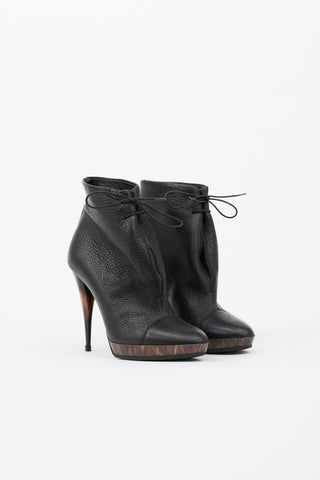 Burberry Grained Leather Ankle Boot
