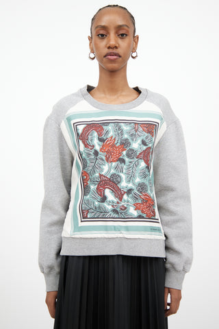 Burberry Light Grey & Multi Mente Beast Sweatshirt