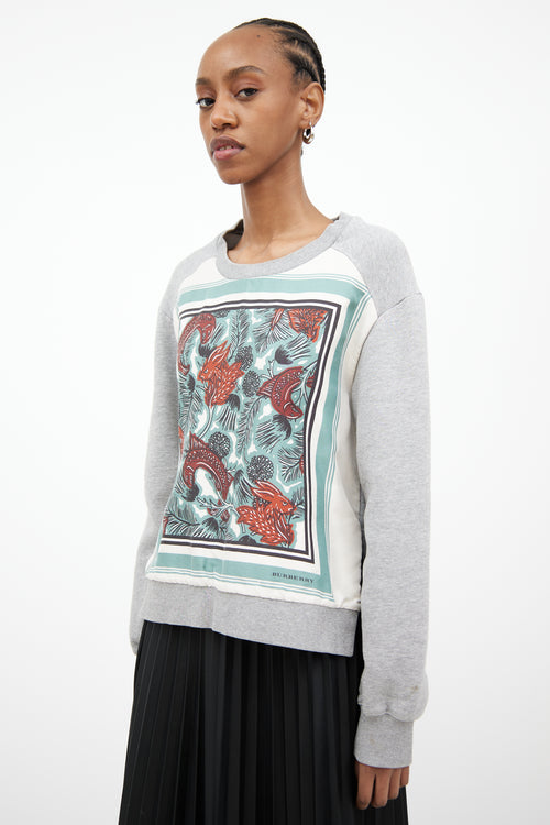 Burberry Light Grey & Multi Mente Beast Sweatshirt