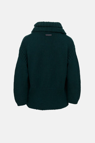 Burberry Wool Fur Trim Cardigan