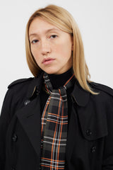 Burberry Green & Multicolour Plaid Silk Tie Scarf