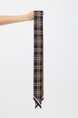 Burberry Green & Multicolour Plaid Silk Tie Scarf