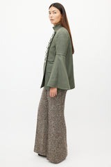 Burberry Green & Silver Military Jacket