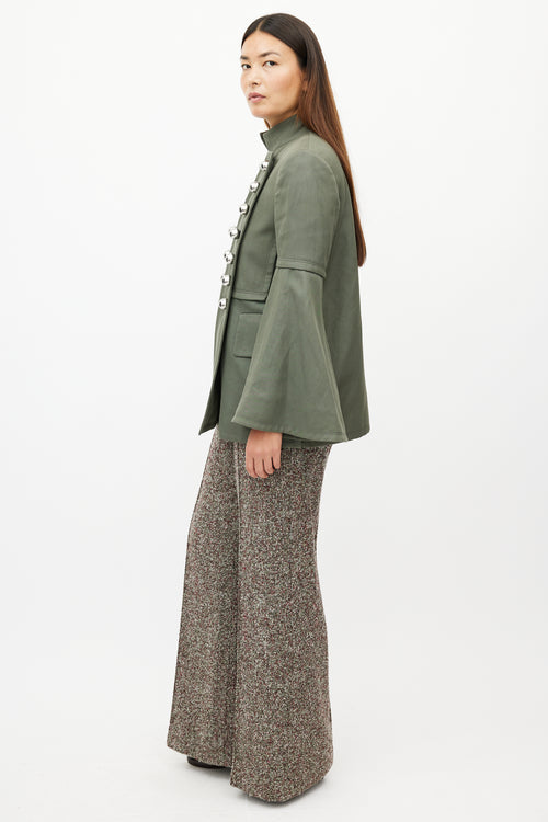 Burberry Green & Silver Military Jacket