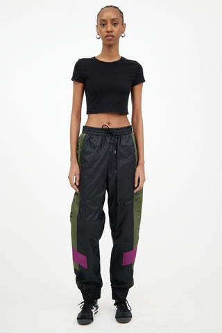 Burberry Black & Green Logo Track Pant