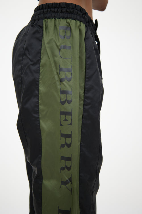 Burberry Black & Green Logo Track Pant