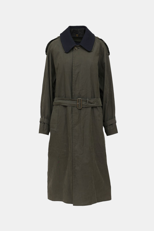 Burberry Wool Belted Trench Coat